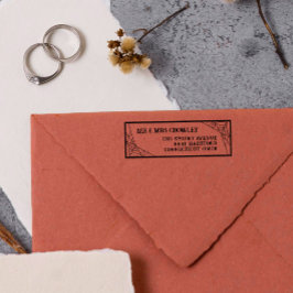 Sello Automático Spiderwebs Gótico de Halloween Sr. y Sra.