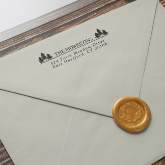 Sello Automático Spruces Rústica Nombre y Dirección de Retorno