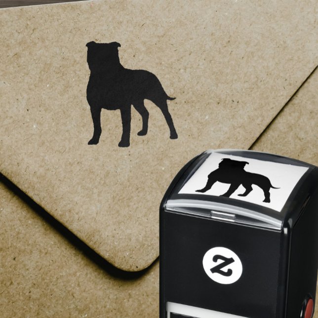 Sello Automático Staffordshire Bull Terrier Staffy Dog Silhouette (Subido por el creador)