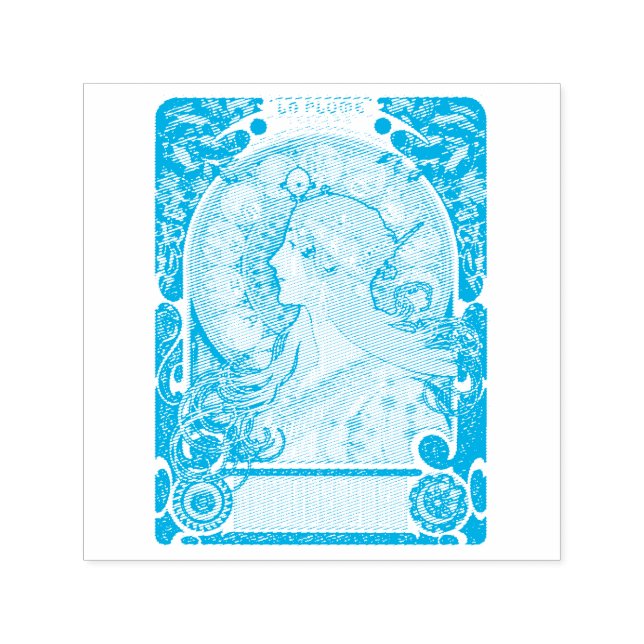 SELLO AUTOMÁTICO STAMP DE GOMA : ALPHONS MARIA MUCHA : LA PLUME (Diseño)