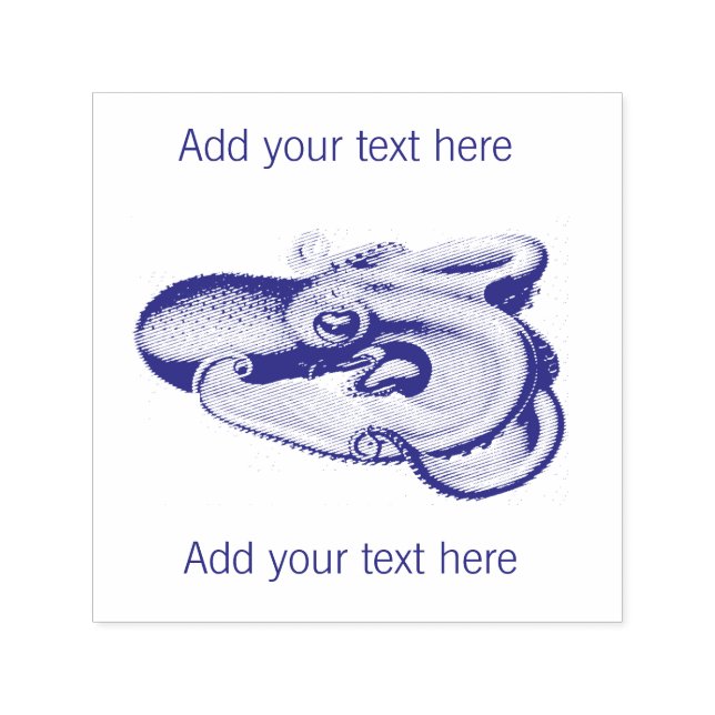 SELLO AUTOMÁTICO STAMP DE GOMA DE GOMA : VINTACIÓN OCTOPUS + TEXTO  (Diseño)