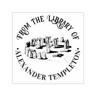 Sello Automático Stonehenge “De la biblioteca de” Nombre del libro 