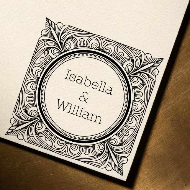 Sello Automático Stylized Scrollwork Couple Self-Inking Stamp (Subido por el creador)