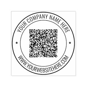 Sello Automático Su código QR y su nombre marca redonda de sitio we