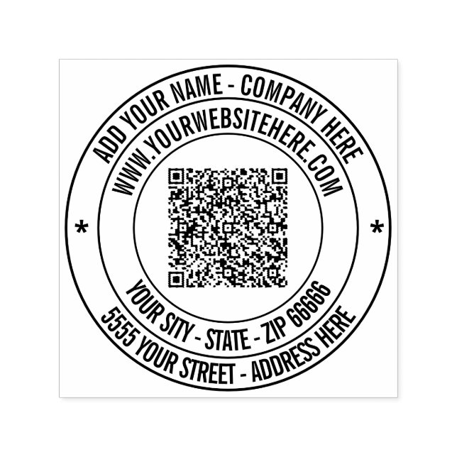 Sello Automático Su nombre de código QR Dirección de sitio web Sell (Diseño)