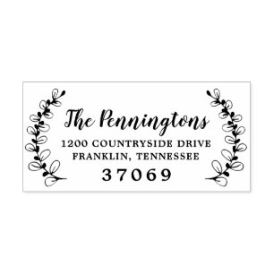 Sello Automático Sucursal de cuero botánico dibujada a mano