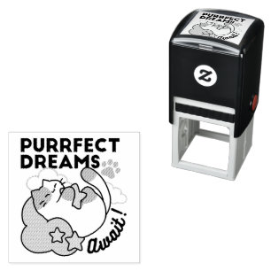 Sello Automático Sueños Perfectos Esperan – Gato Dormido Soñador