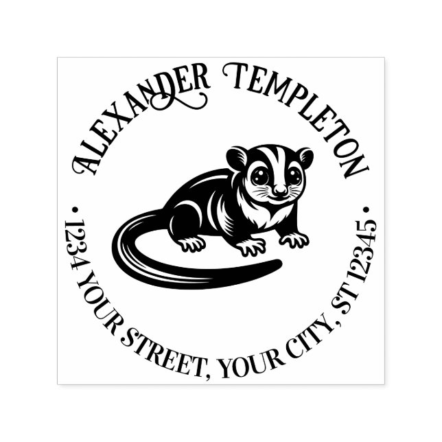 Sello Automático Sugar Glider Australia Nombre Dirección de devoluc (Diseño)