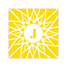 Sello Automático Sunflower Sunshine Flower Monograma inicial