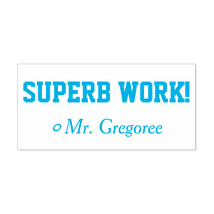 Sello Automático "SUPERB WORK!" Positivo + Personalizado Nombre del