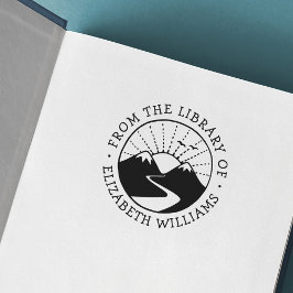 Sello Automático Surco de montaña de la biblioteca de nombre agrega