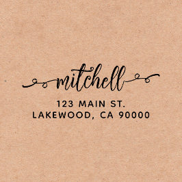 Sello Automático Swashe Script Cute Return Address