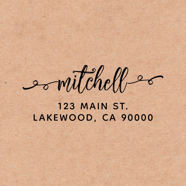 Sello Automático Swashe Script Cute Return Address (Subido por el creador)