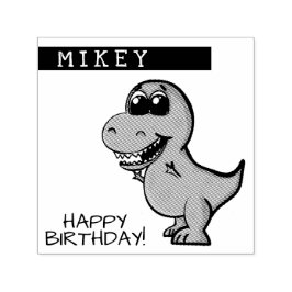 Sello Automático T Rex Dinosaur Birday Party