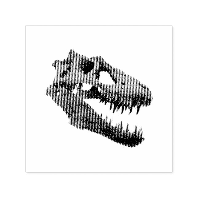 Sello Automático T-Rex Skull Dino Bones Fossil Dinosaurio Tyrannosa (Diseño)
