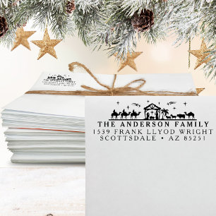 Sello Automático Tarjeta de Navidades de la Natividad de Dirección