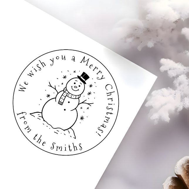 Sello Automático Te deseamos un feliz muñeco de nieve navideño en G (Subido por el creador)