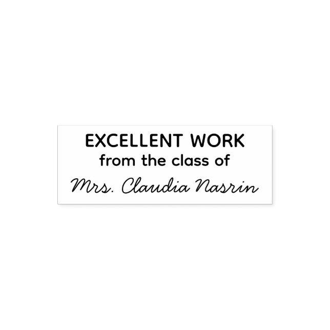 Sello Automático Teacher name personalized excellent work grading (Diseño)