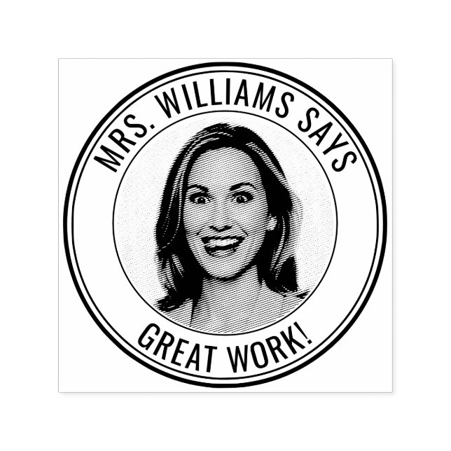 Sello Automático Teacher Student Custom Photo Great Work (Diseño)