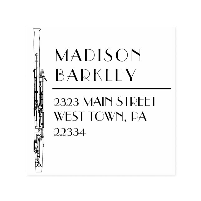 Sello Automático Teatro de música de Bassoon Woodwind (Diseño)