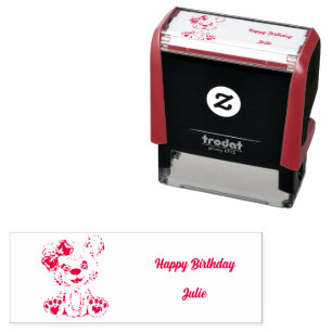 Sello Automático Teddybear Felices estampillas de caucho con tinta 