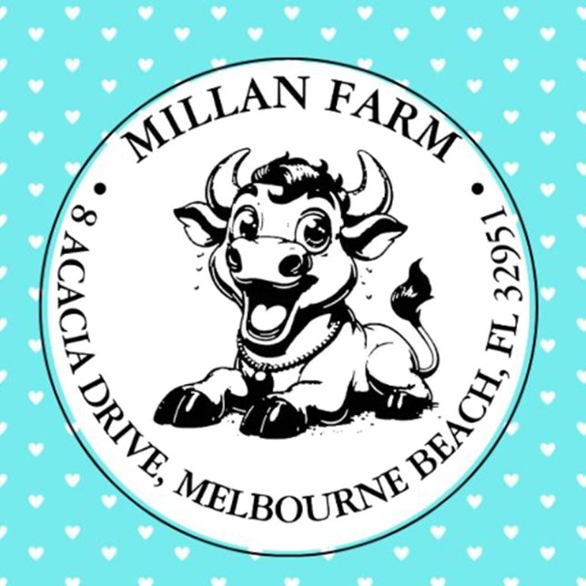 Sello Automático Tema Cute Cow (Add a touch of joy to every project with our Cute Cow theme Self-inking Stamp)