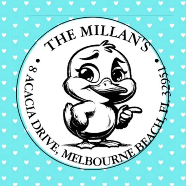 Sello Automático Tema de Cheeky Happy Duck (Brighten someone's day with the Excited Happy Duck theme self-inking stamp)