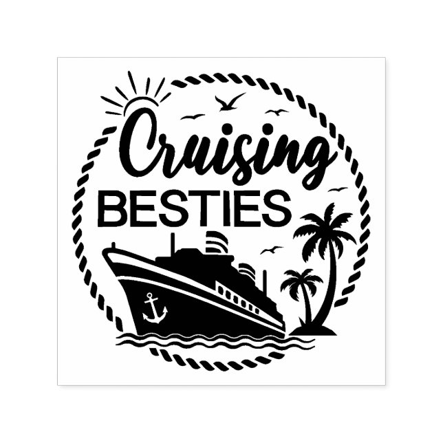 Sello Automático Tema de Cruising Besties (Diseño)