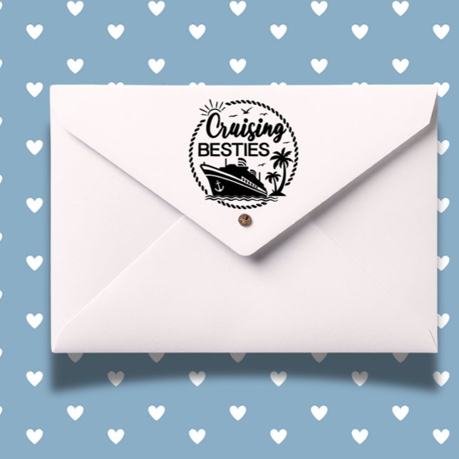 Sello Automático Tema de Cruising Besties (Celebrate friendship with the Cruising Besties self-inking stamp )