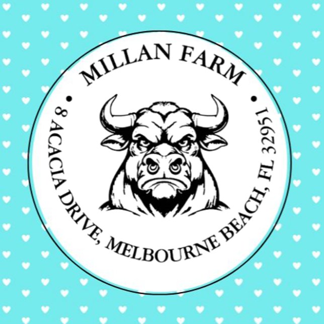 Sello Automático Tema de Cute Angus Bull (Add a touch of joy to your crafts with the Cute Cow theme Self-inking Stamp)