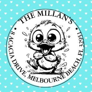 Sello Automático Tema de Cute Happy Duck