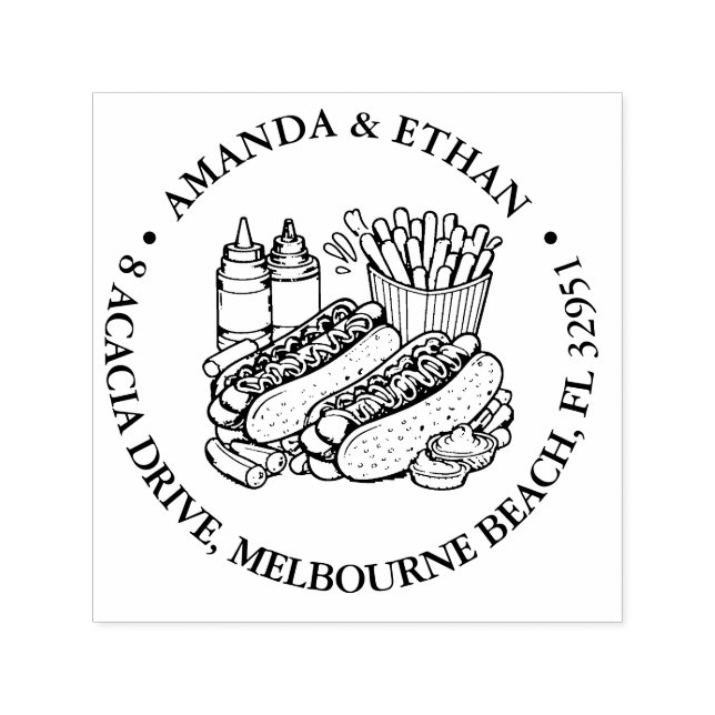 Sello Automático Tema de fiesta Chips Snack (Diseño)