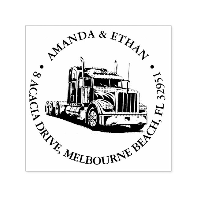 Sello Automático tema de kenworth Semi Truck (Diseño)