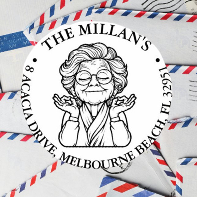 Sello Automático tema de la abuela pacífica (I wanted to share something heartfelt with you—a self-inking stamp inspired by the peaceful spirit  )