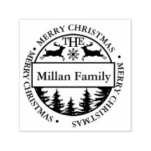 Tema de la familia Feliz Navidad Deer