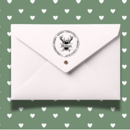 Sello Automático Tema del monograma dividido por Navidades familiar