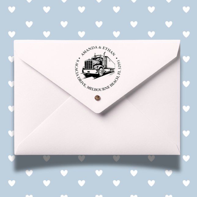 Sello Automático Tema del negocio de los camiones (Bring a touch of trucking pride to every impression—order yours today!)