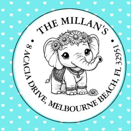 Sello Automático Tema del niño pequeño elefante