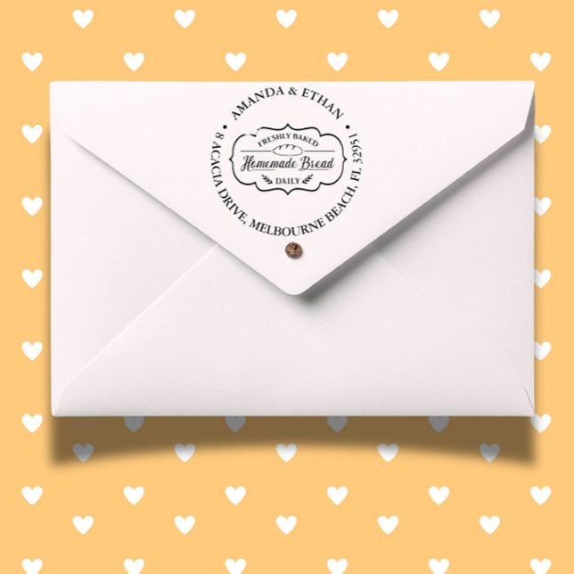 Sello Automático Tema del pan casero (Personalize your homemade bread with our Bread Bakery Homemade Theme Self-inking Stamp.)