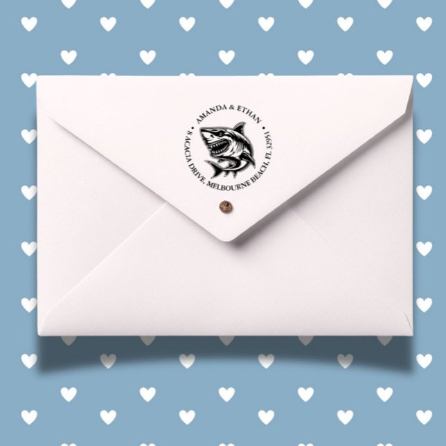 Sello Automático Tema enojado del Tiburón Blanco (perfect for planners or notes. Add a creative touch with this unique stamp today!)