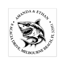 Sello Automático Tema enojado del Tiburón Blanco