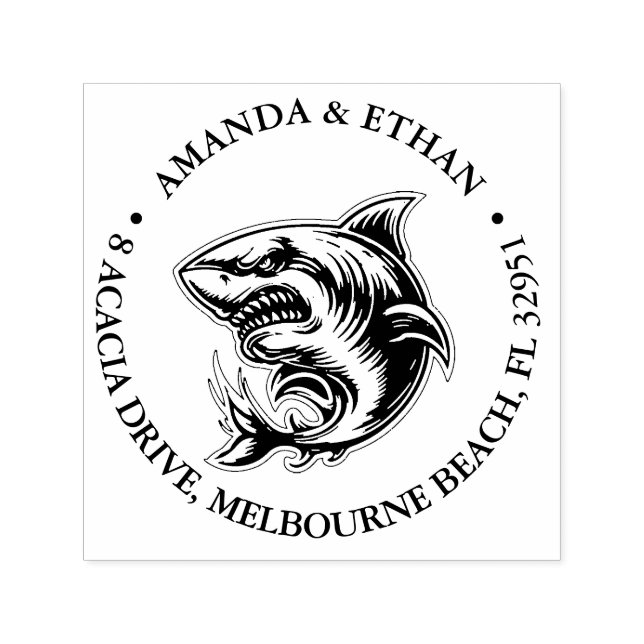 Sello Automático Tema feliz del tiburón (Diseño)