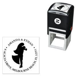 Sello Automático Tema negro de pareja boda