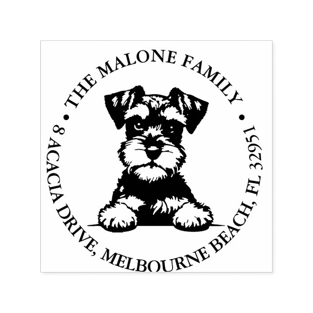 Sello Automático Tema personalizado de la cachorra de Terrier (Diseño)