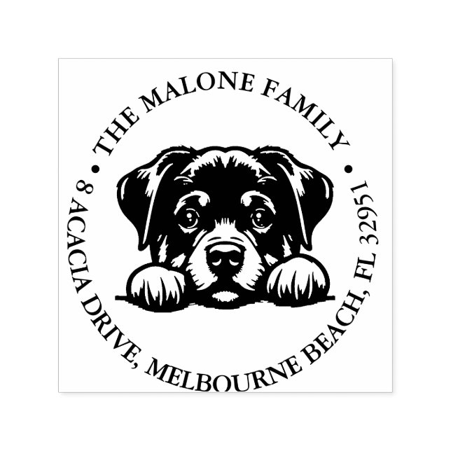 Sello Automático Tema personalizado de Peeking Rockweiler (Diseño)