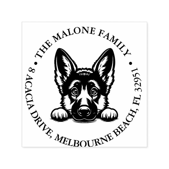 Sello Automático Tema personalizado de Shepard Puppy alemán (Diseño)