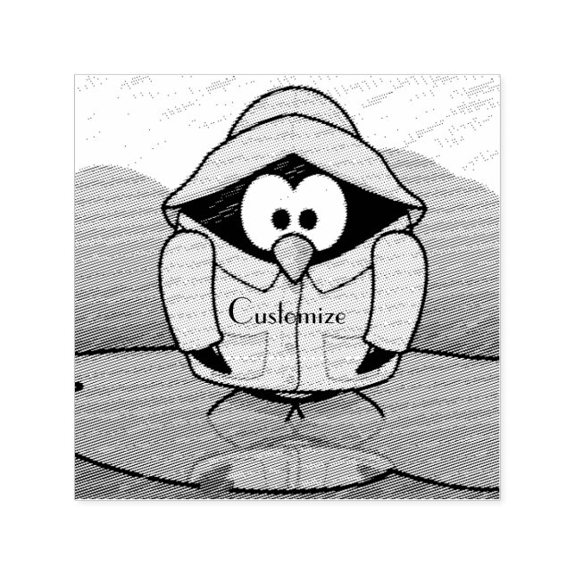 Sello Automático Tembloroso Día de Lluvia: Pingüino Thunder_Cove (Diseño)