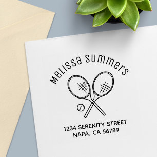 Sello Automático Tenis Raqueta Raquetas y Dirección de Arco de Pelo