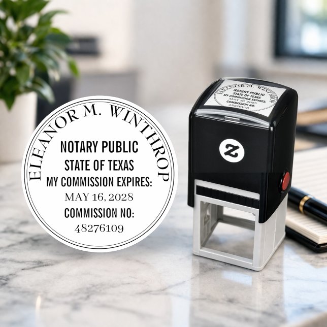 Sello Automático Texas Notary Public Round  (Subido por el creador)