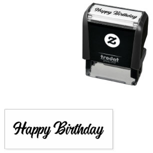 Sello Automático Texto de letra cursiva de Feliz Cumpleaños